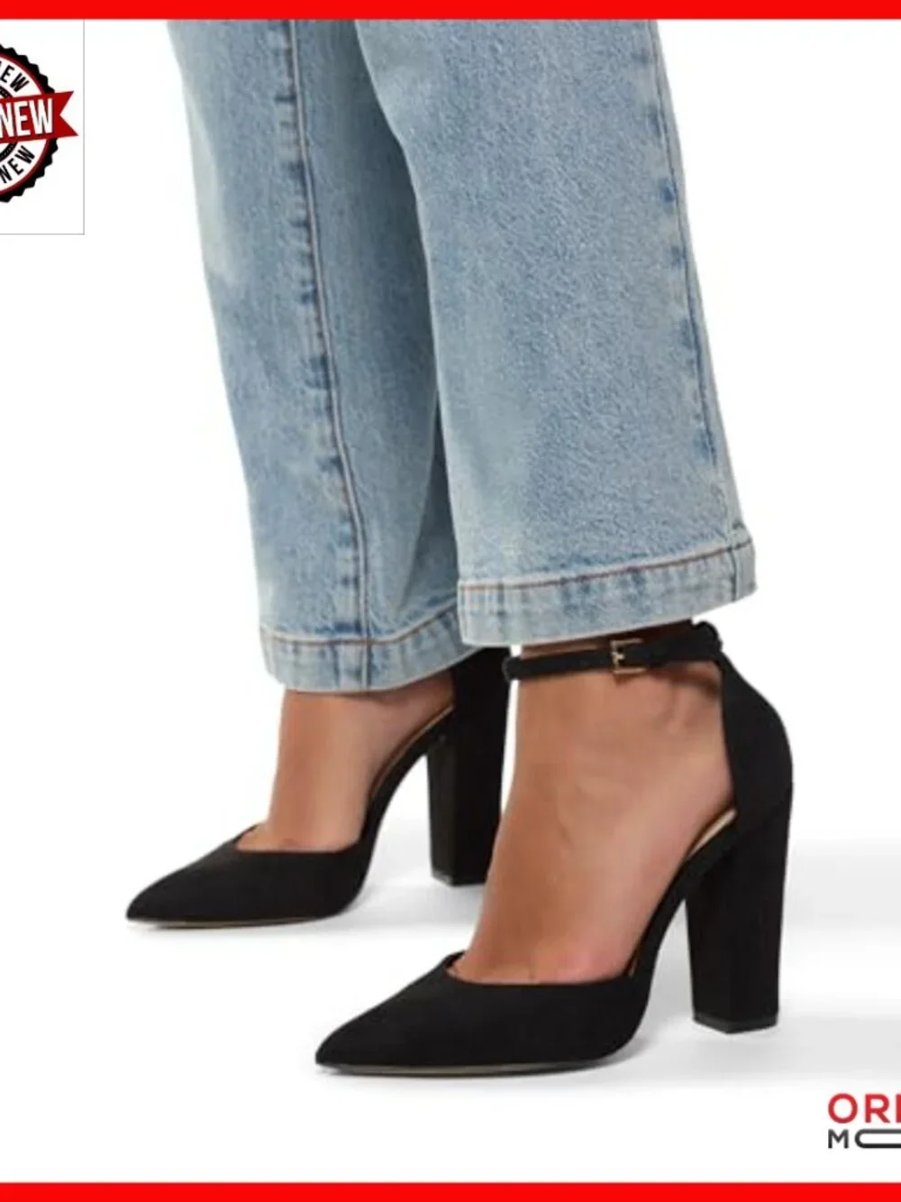 Block Heel Pumps with Ankle Strap, 4.25 Inch Heel, Office and Special Occasion